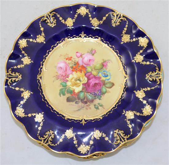 A Royal Crown Derby floral bouquet plate & 2 other plates